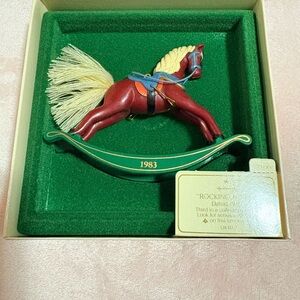 1983‎ Vintage Hallmark Collectible Rocking Horse Ornament 3rd in Series QX4177